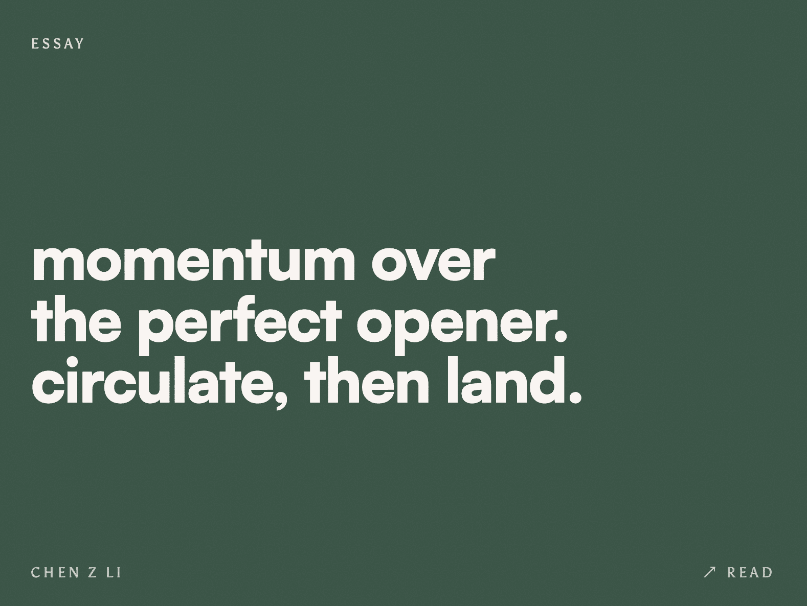 mometum is key