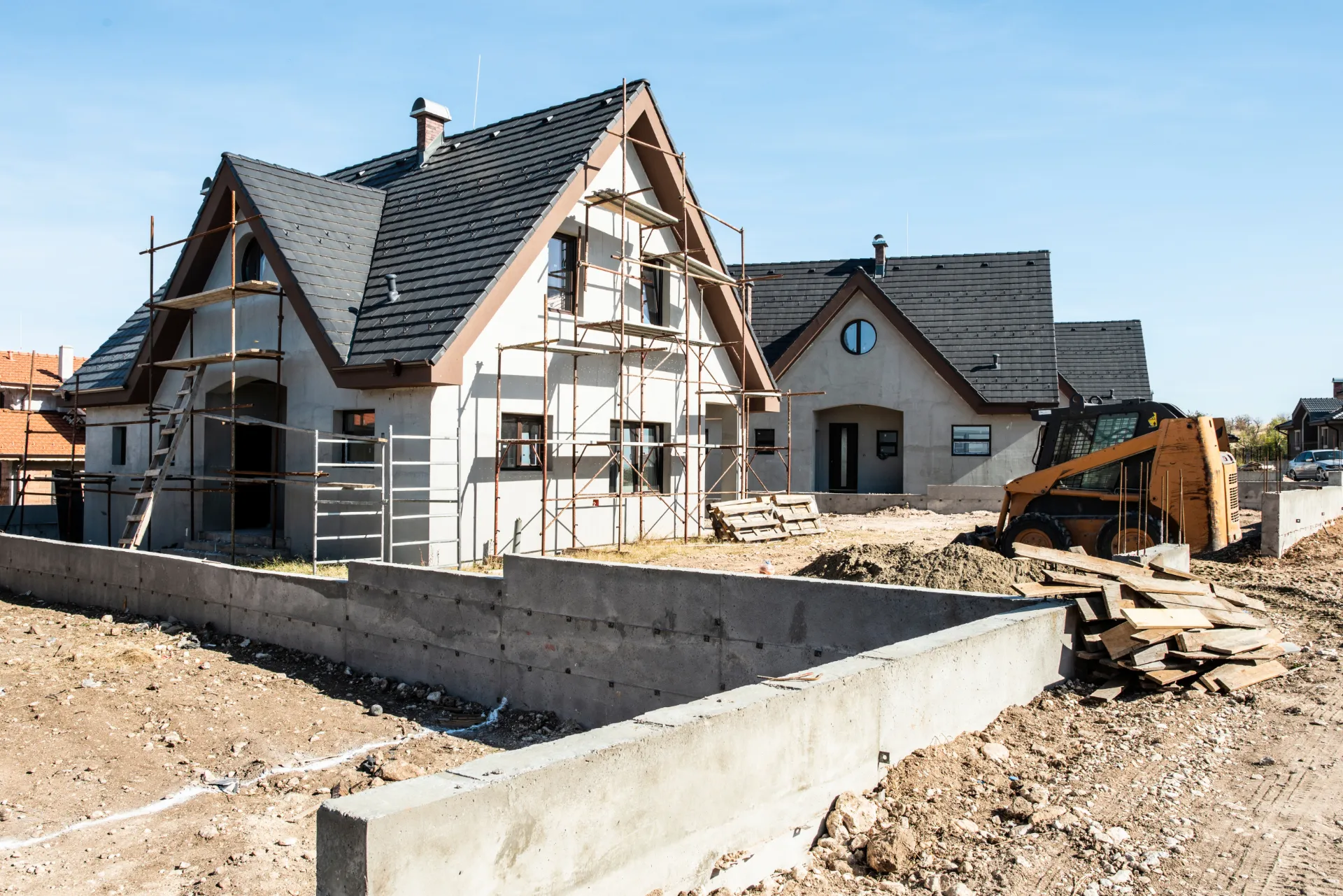 Ein neubau Haus, welches gerade gebaut wird.