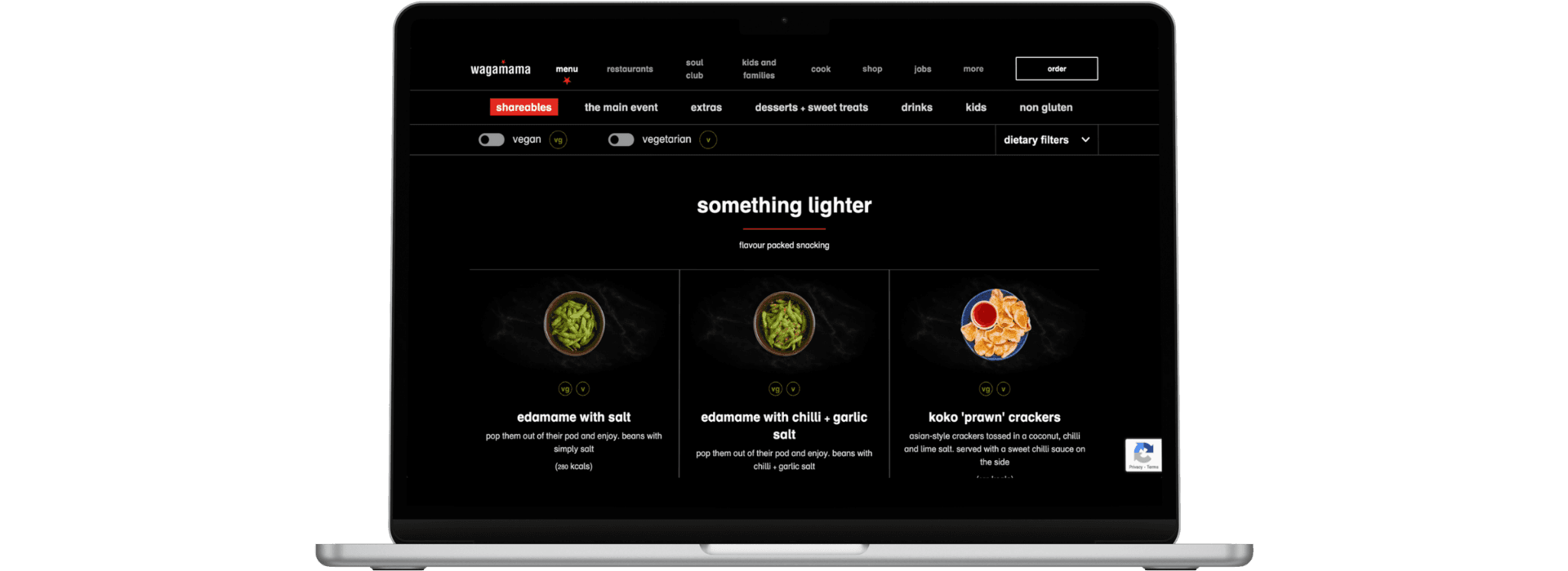 Wagamama's menu provides clarity over which items are suitable for various dietary requirements