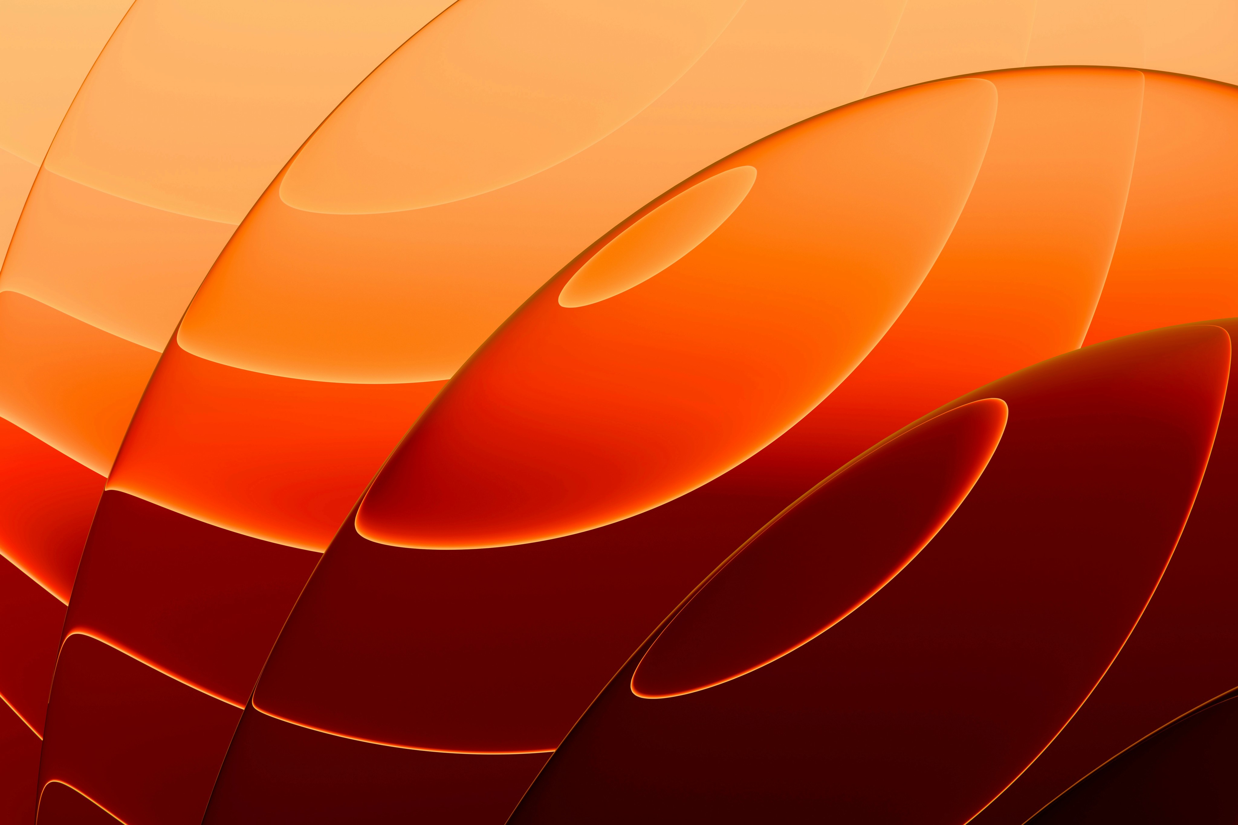 Abstract orange and red curved shapes