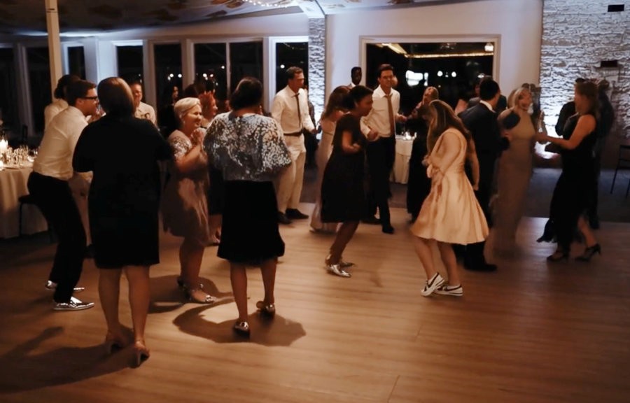 Guests laughing and dancing together at a Collingwood wedding