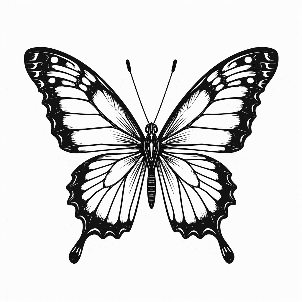 Minimal outlines with fine details.