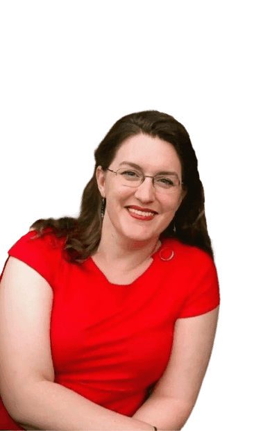 Professional headshot of a women with dark brown hair.