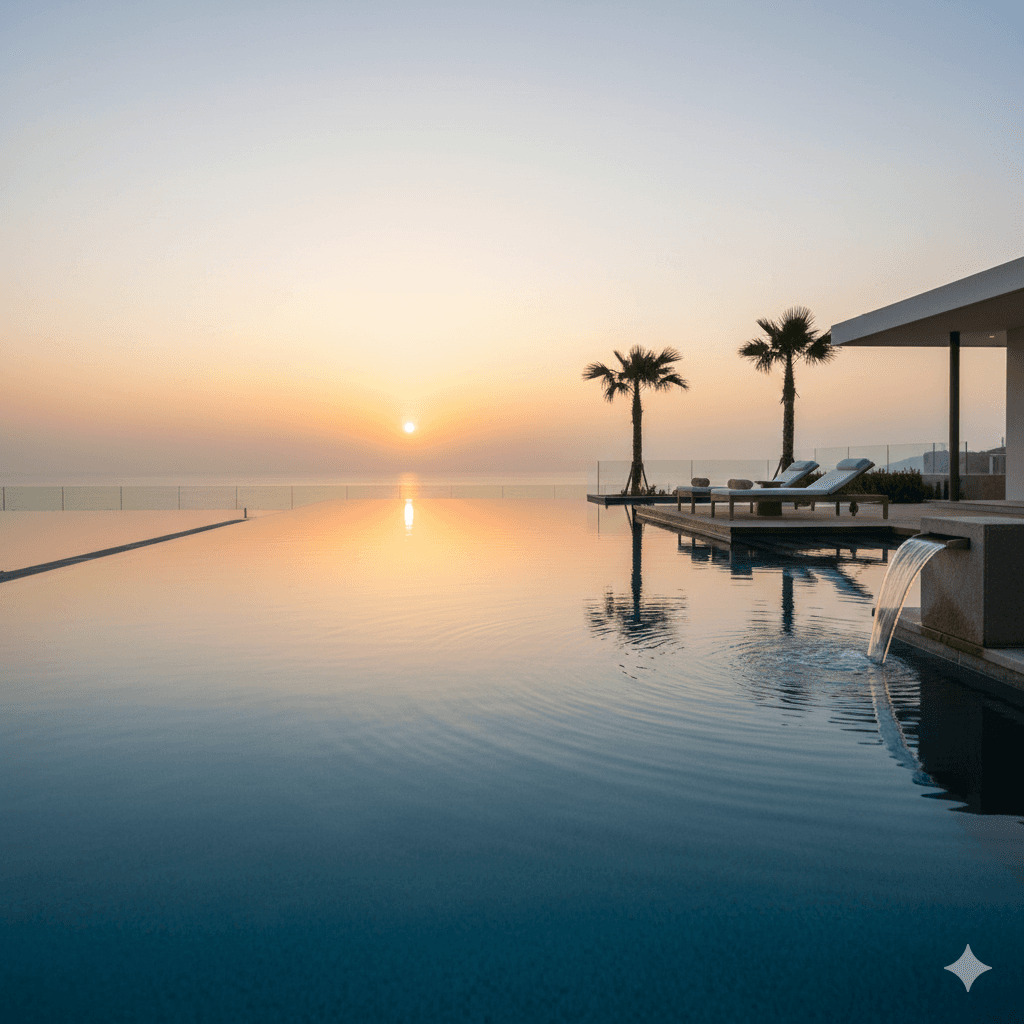 Modern swimming pool design in luxury residences, Smart City Delhi Airport