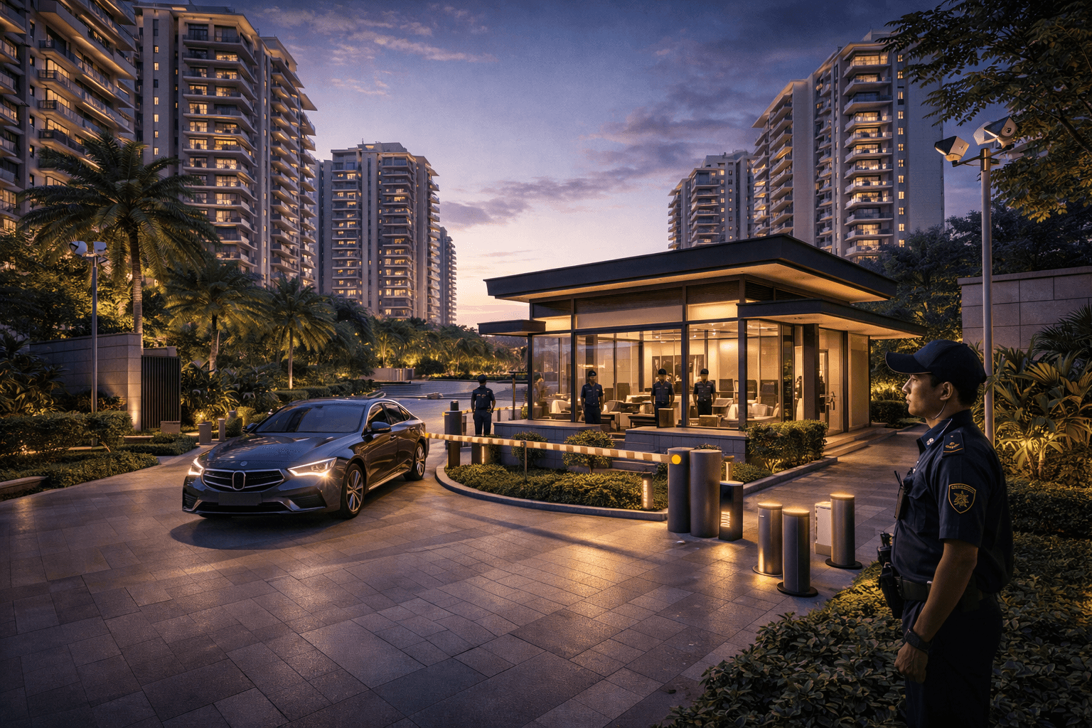 Gated luxury community with advanced security features and controlled entry in Mohali