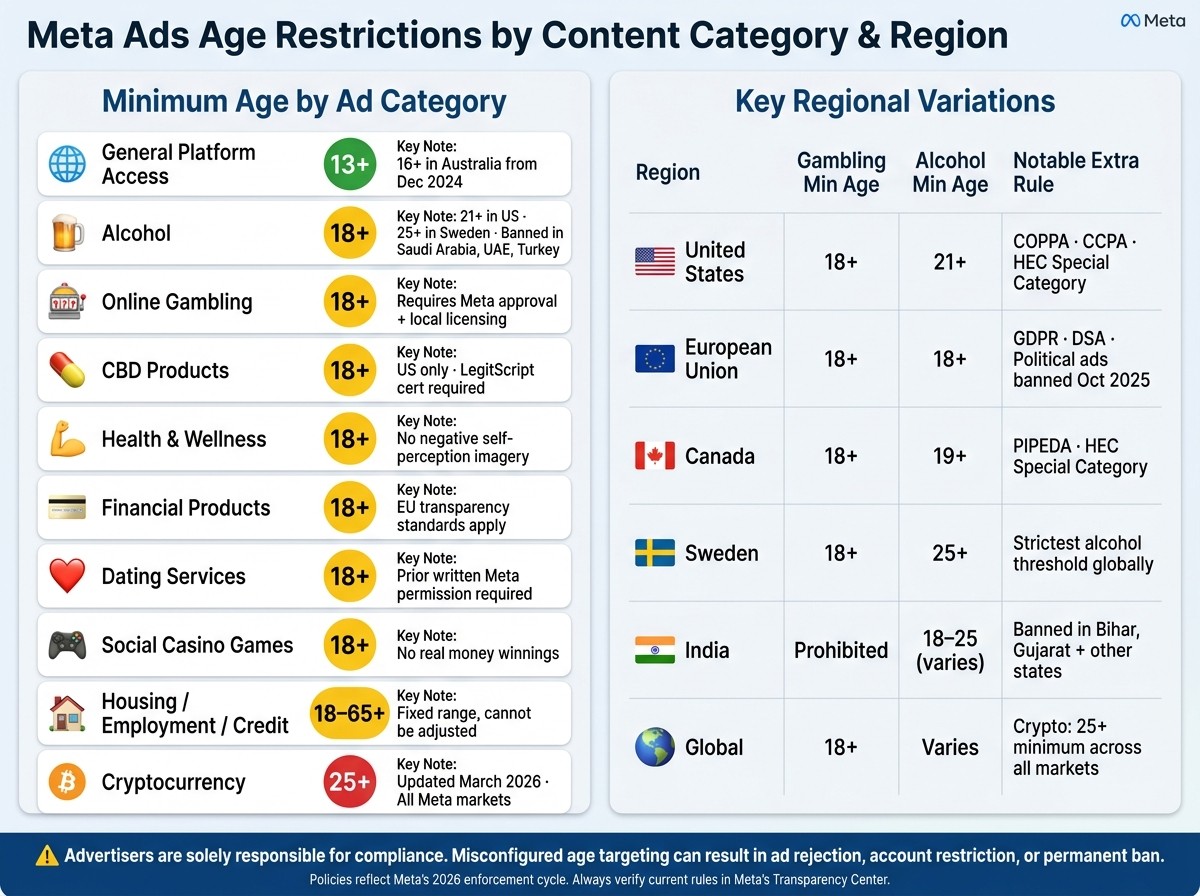 Meta Ads Age Restrictions by Content Category & Region