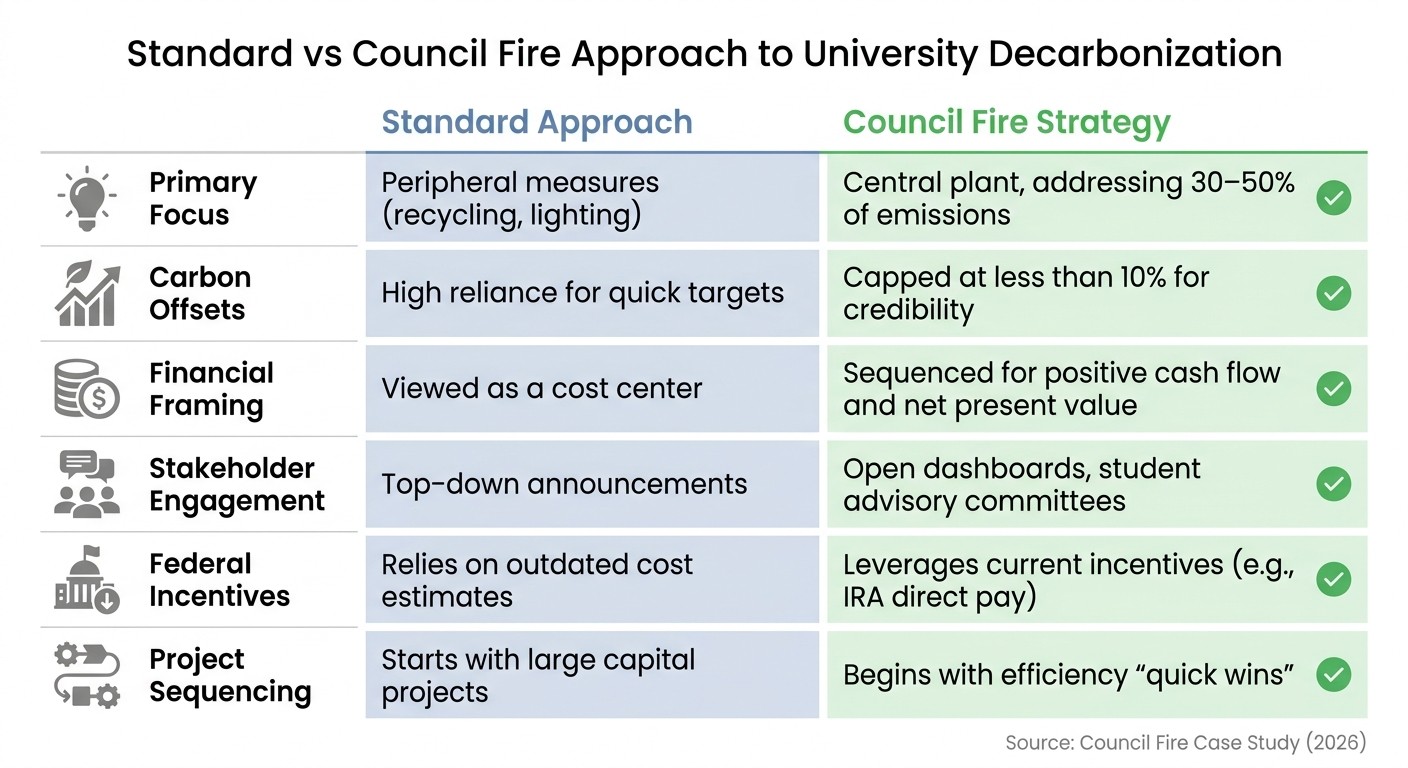 Standard vs Council Fire Sustainability Communication Approaches for Universities