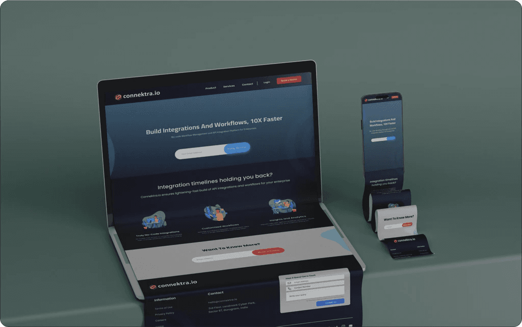 Connektra landing page final design
