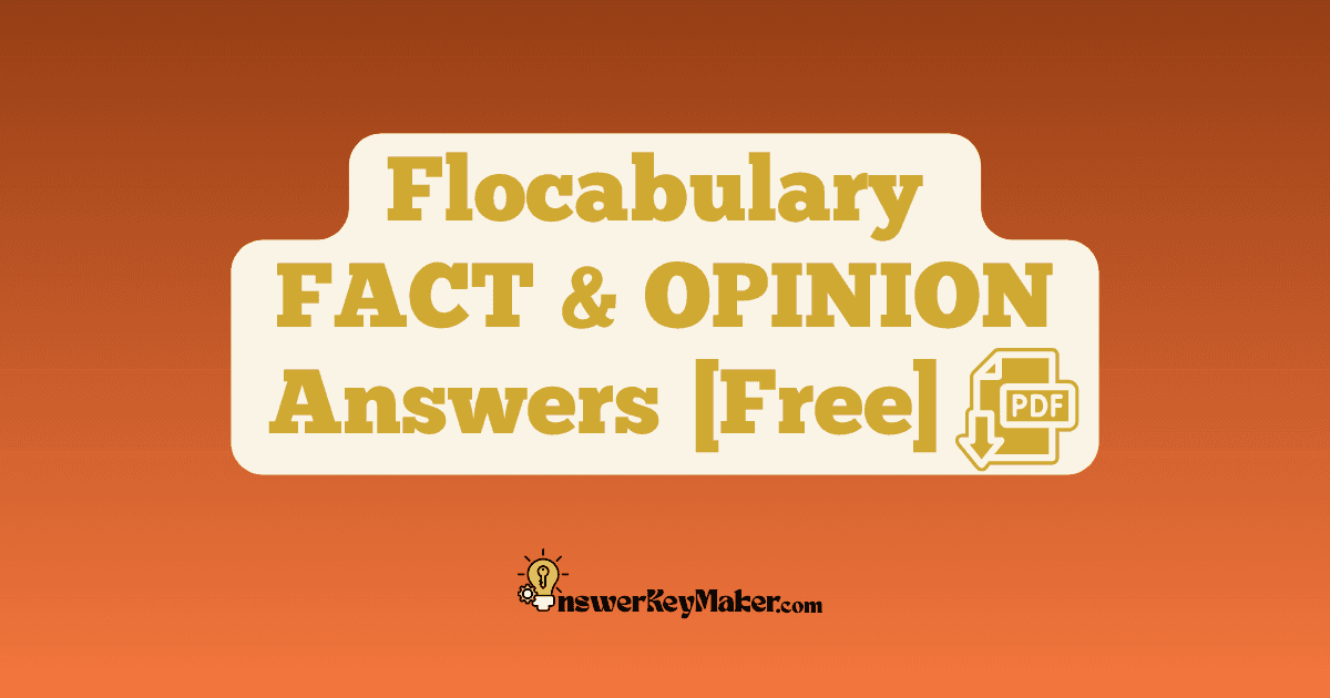 Flocabulary FACT AND OPINION Quiz Read & Respond Answer Key PDF