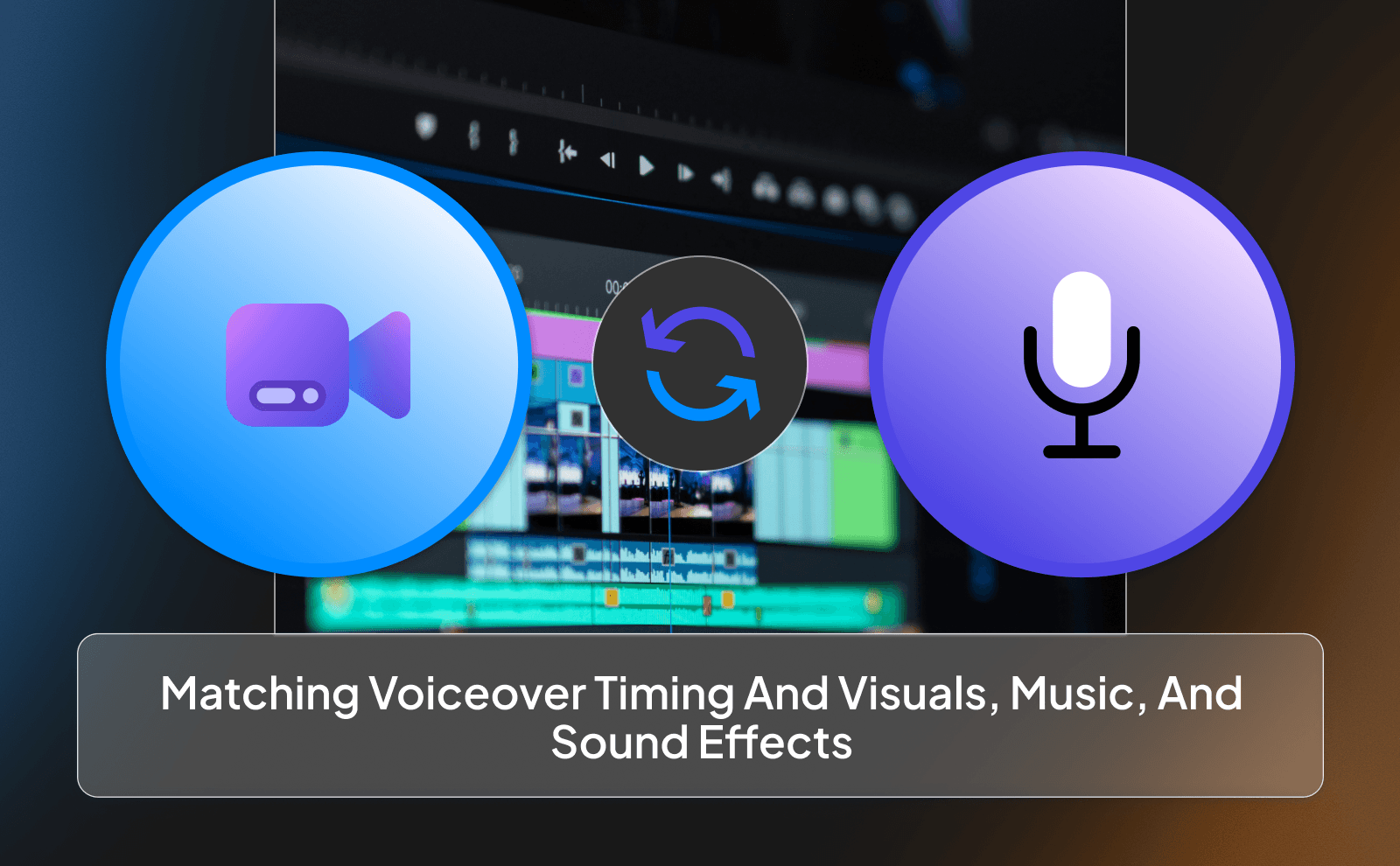 Matching voiceover timing and visuals, music, and sound effects