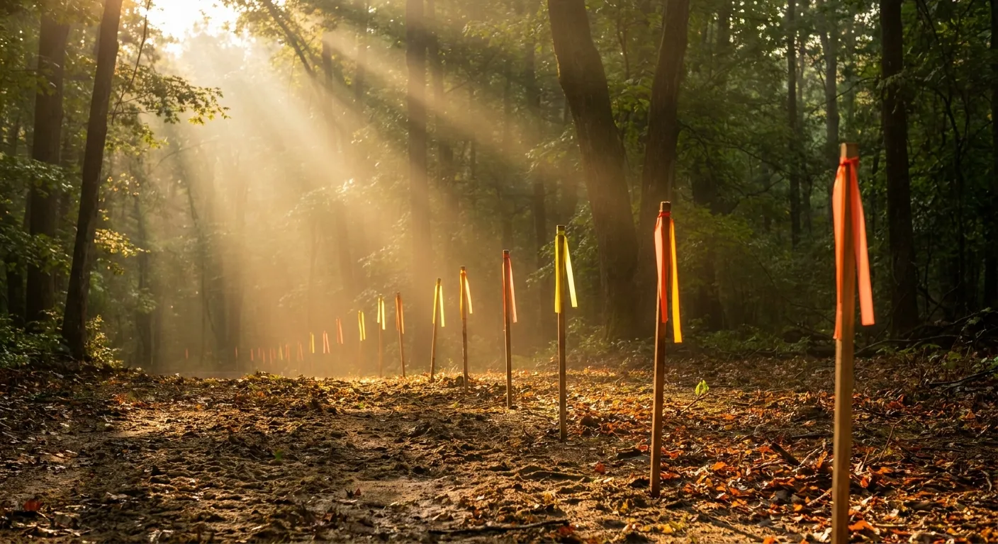 Sunlit lakeside path with trees, RockN' Socials, Digital Marketing Agency.