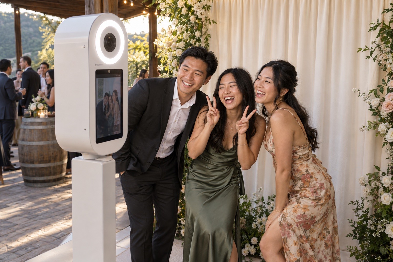AI-generated concept illustrating photo booth at an event.