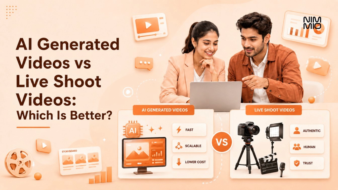 ai generated video vs live shoot video