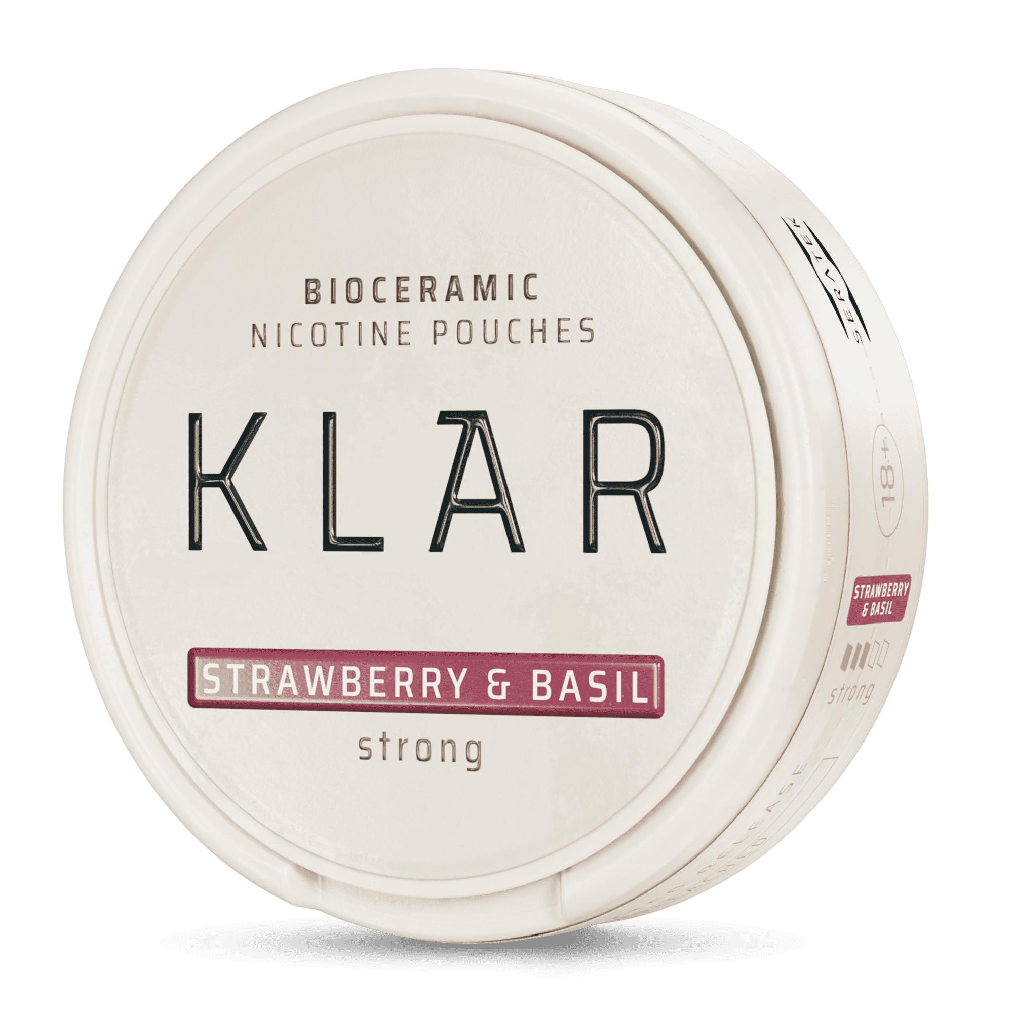 KLAR Bioceramic nicotine pouches in strawberry & basil