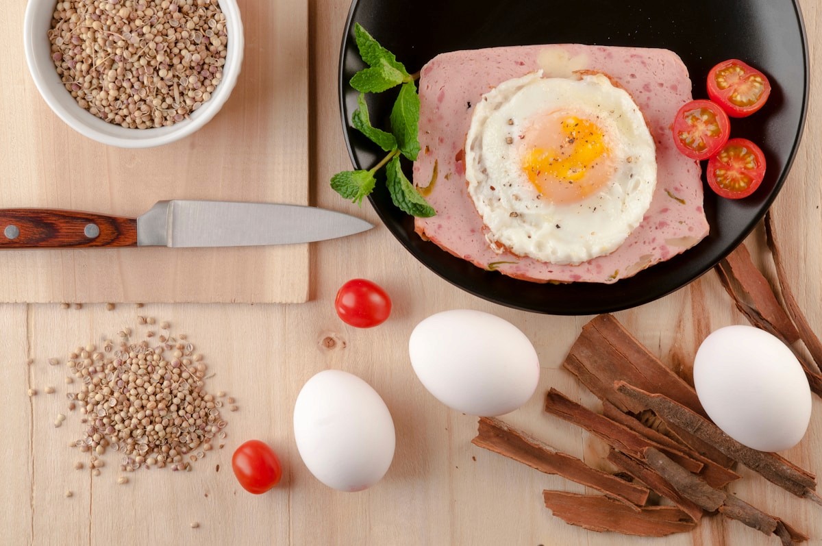 Eggs in a bowl on a table, an iron- and zinc-friendly food that many children readily accept