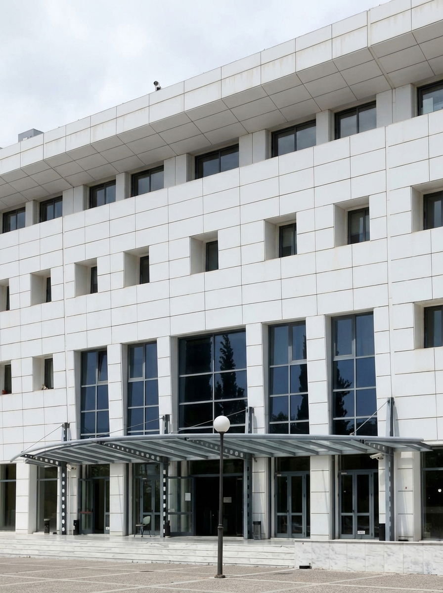 Exterior of the Greek Ministry of Education building.