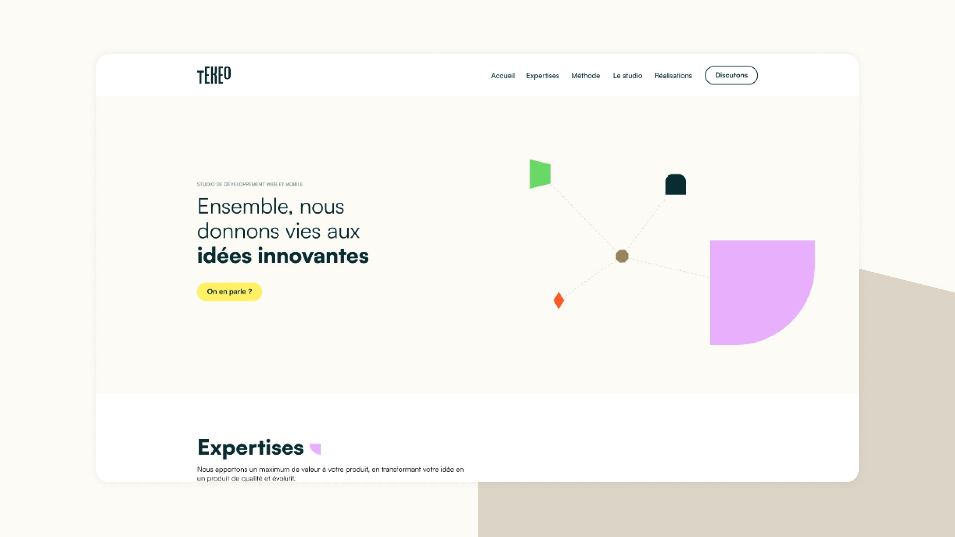 Application d'une maquette web d'une page d'accueil