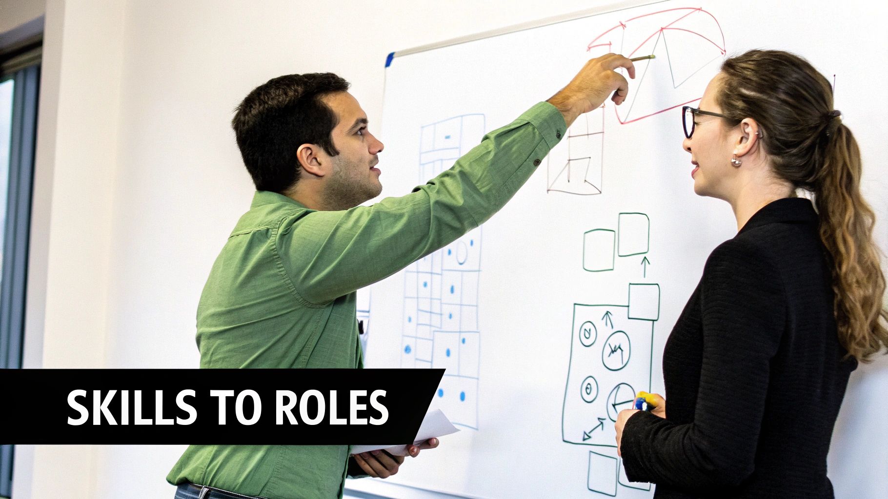 A person examining a large, raw geode, with sparkling crystals visible inside, symbolizing hidden skills within experiences.