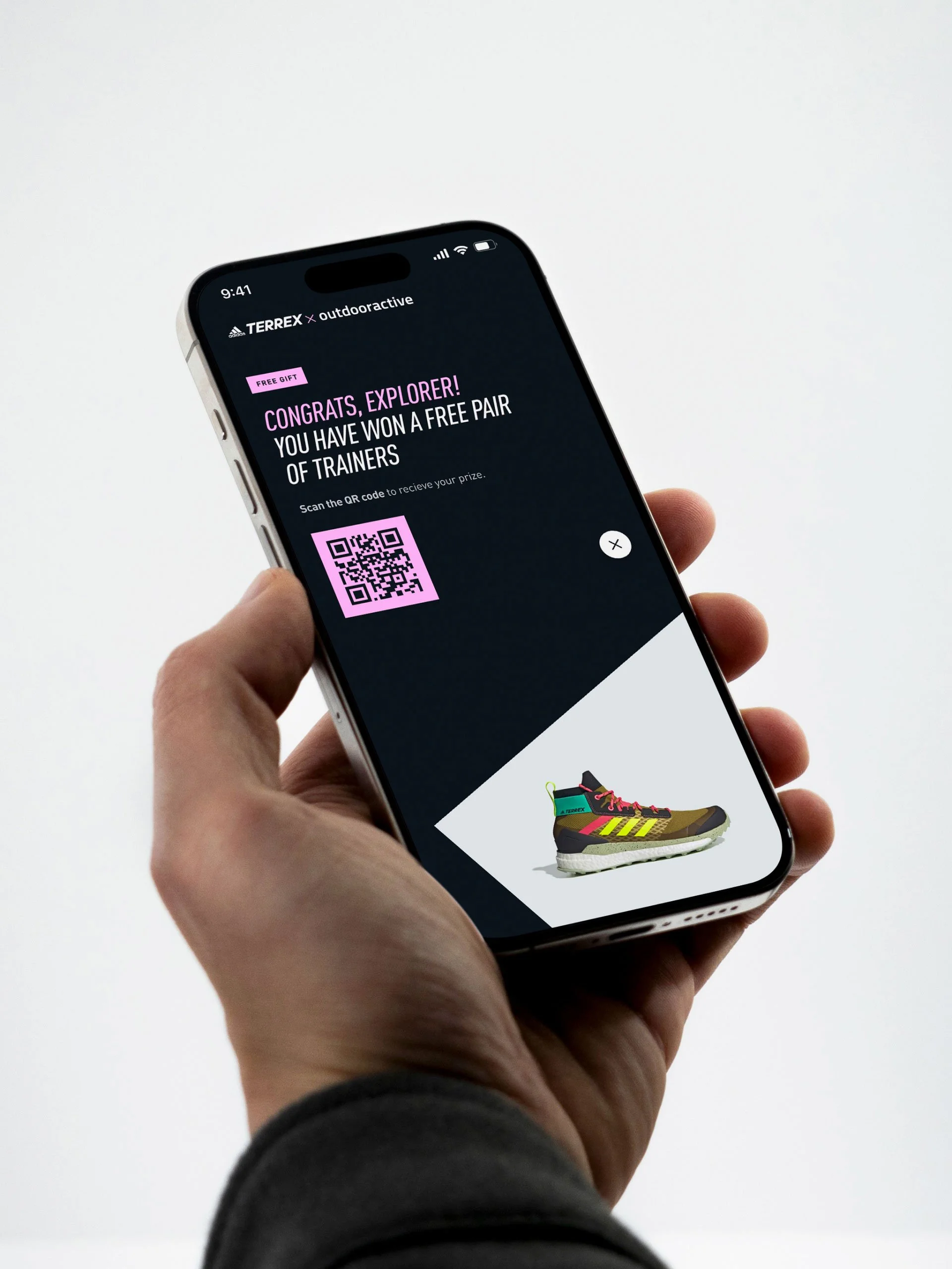Confirmation screen for adidas TERREX, an outdoor performance brand.