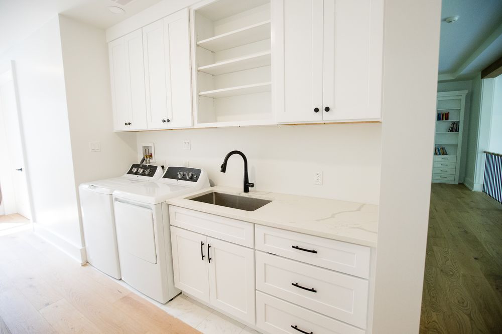 luxury bathroom door opened rear view