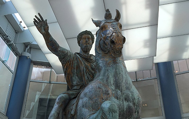 man on horse sculpture