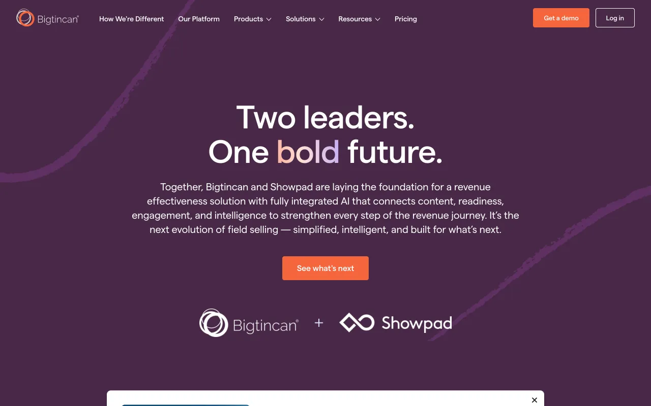 Bigtincan readiness platform with sales training and roleplay AI