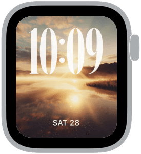 still waters Apple Watch face preview 1 featuring autumn, summer, and spring.