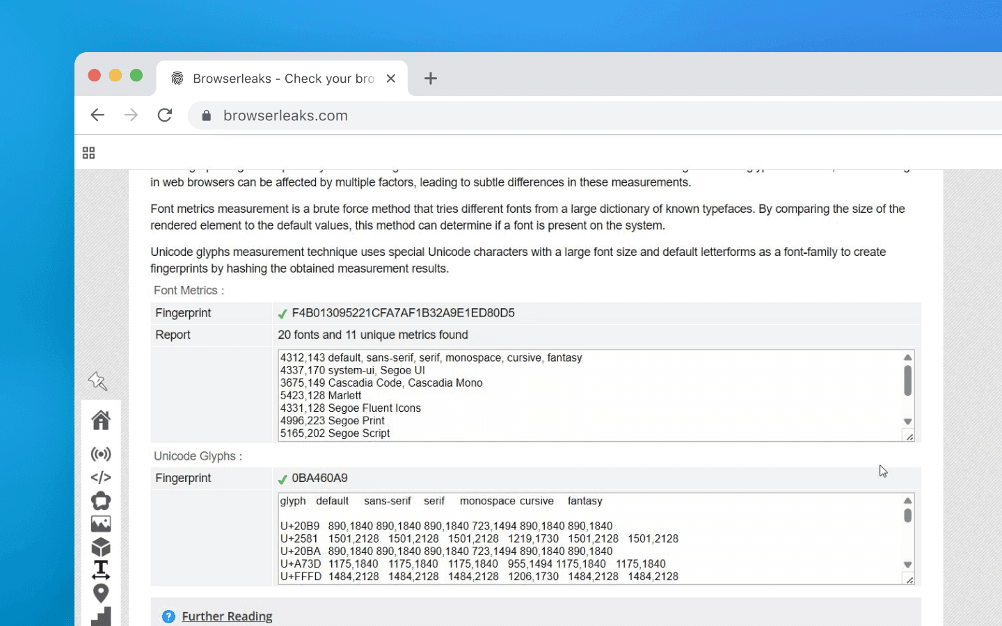 Danh sách các font đã cài đặt