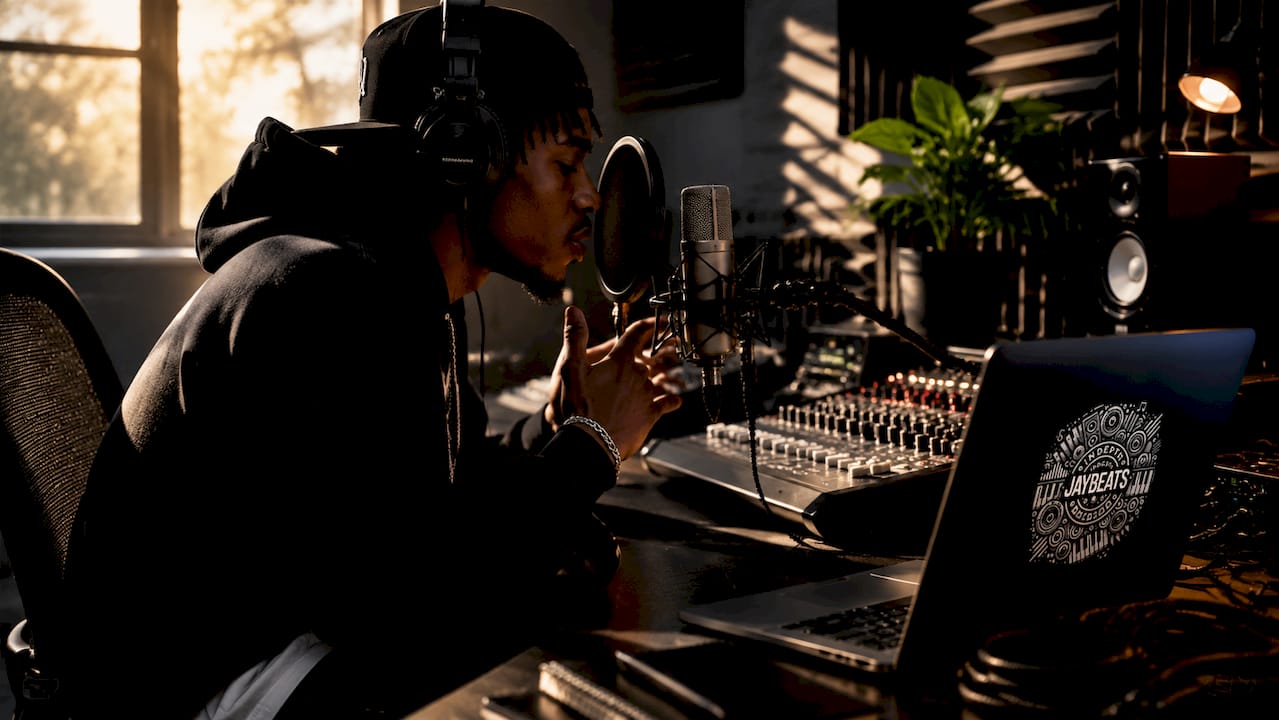 rapper in studio