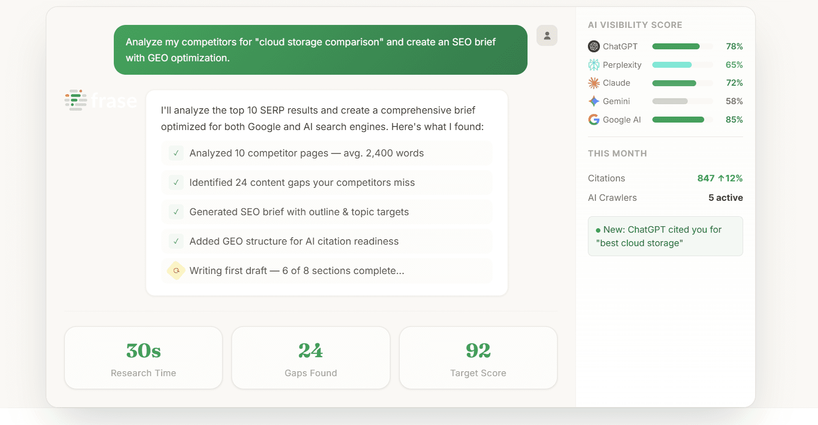 Frase Generative Engine Optimization Tool