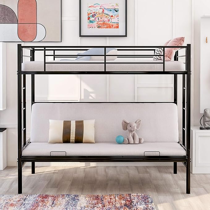 Experience superior quality with the black metal futon bunk bed, crafted for durability and style.