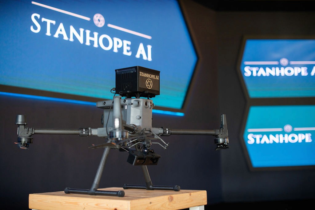 Attendees watching live drone showcase