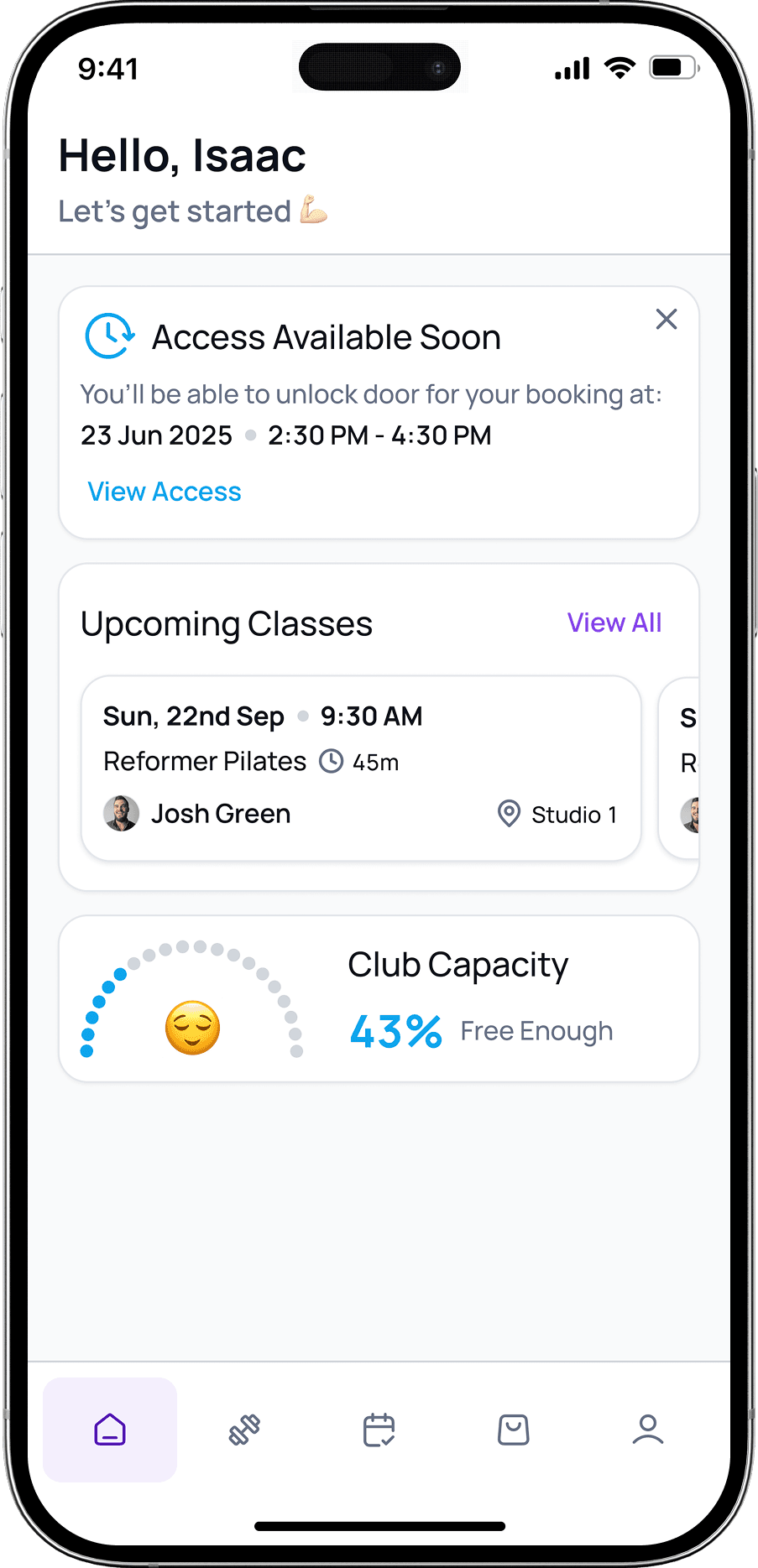 gym door access control app