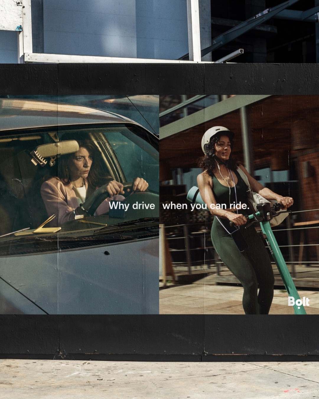 Streetside billboard with flyposters of the Batch.Works brand and illustrations