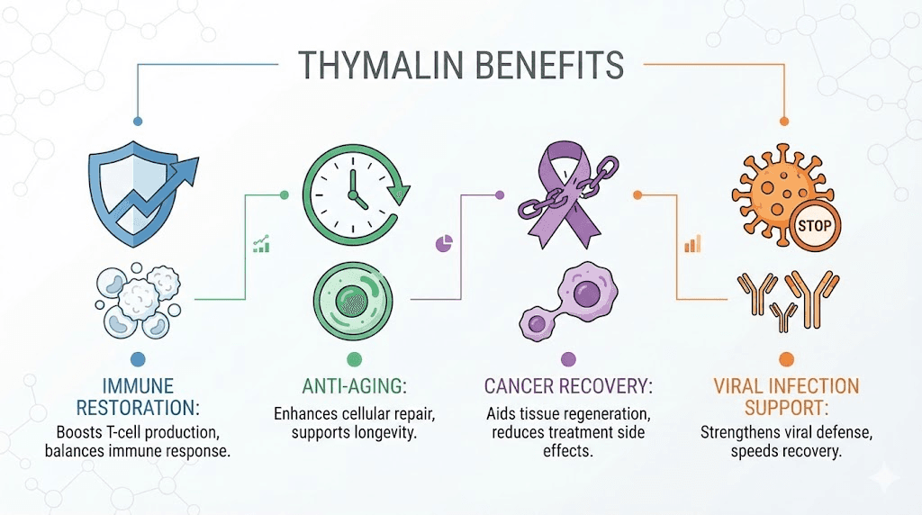 Thymalin peptide benefits overview for immune and longevity support