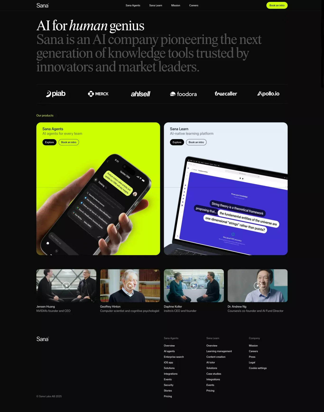 AI tools for human knowledge landing page screenshot showcasing AI and Tech design
