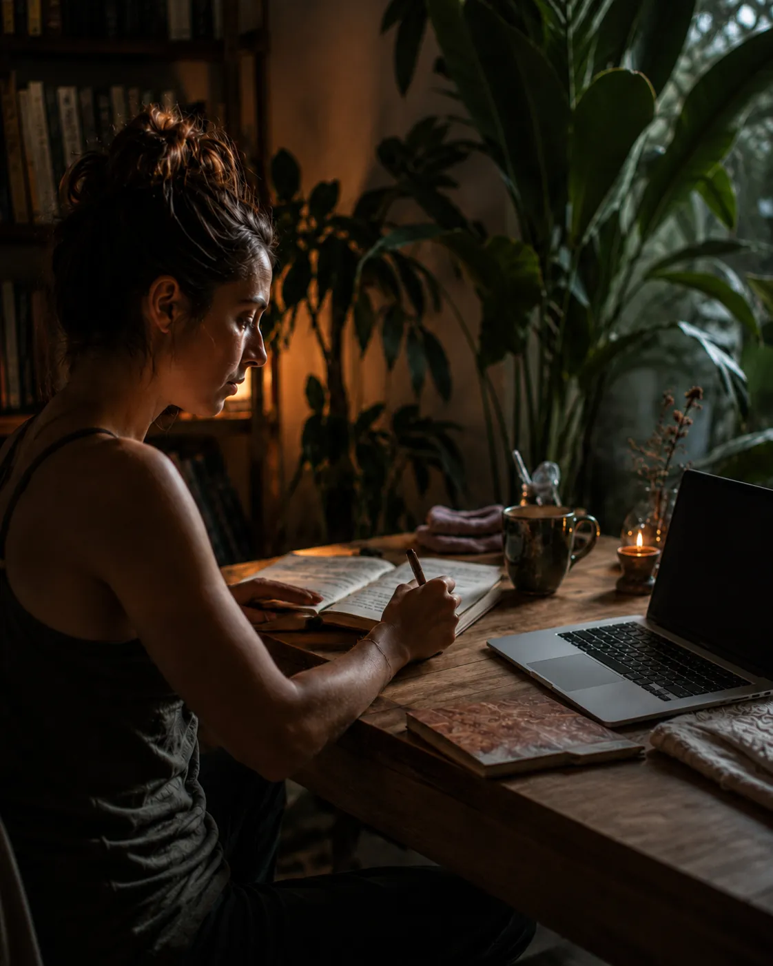 Participant preparing at home with Soul Journey retreat materials