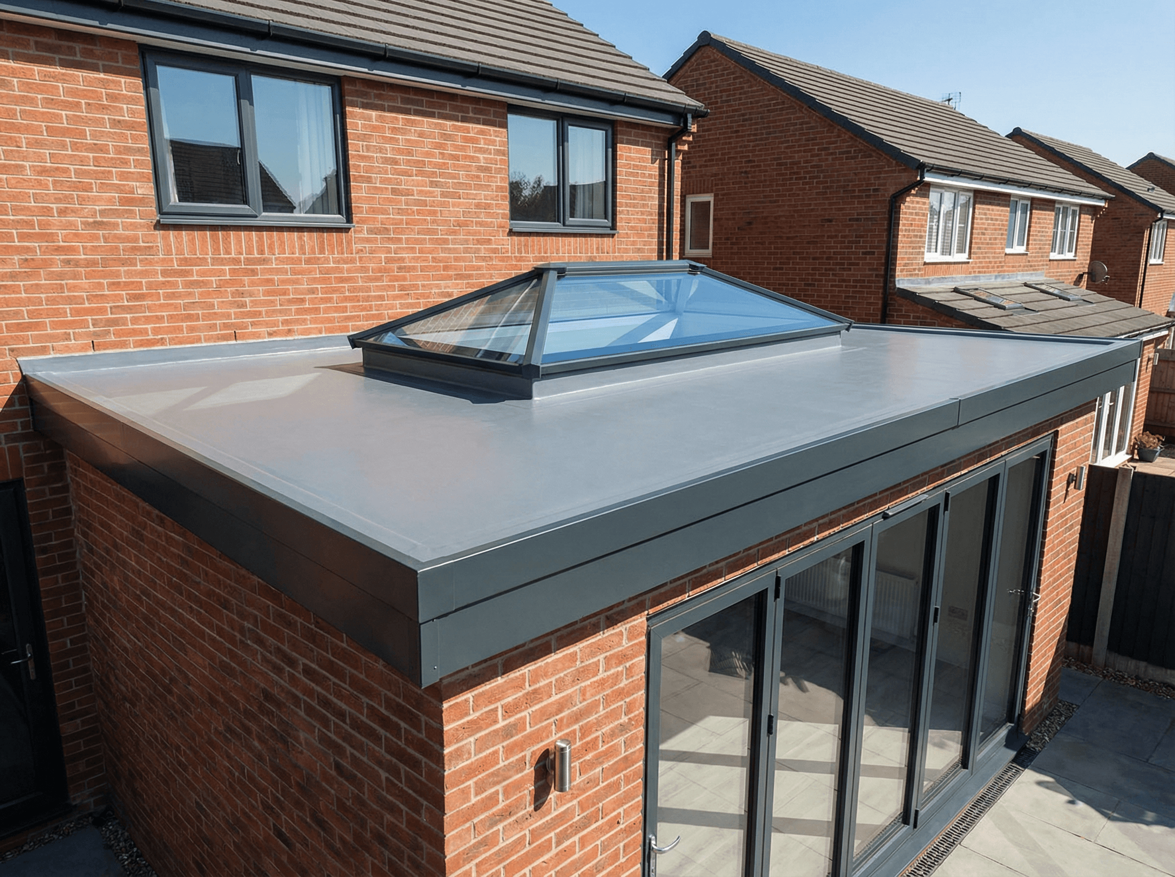 a man working on a roof with a power drill