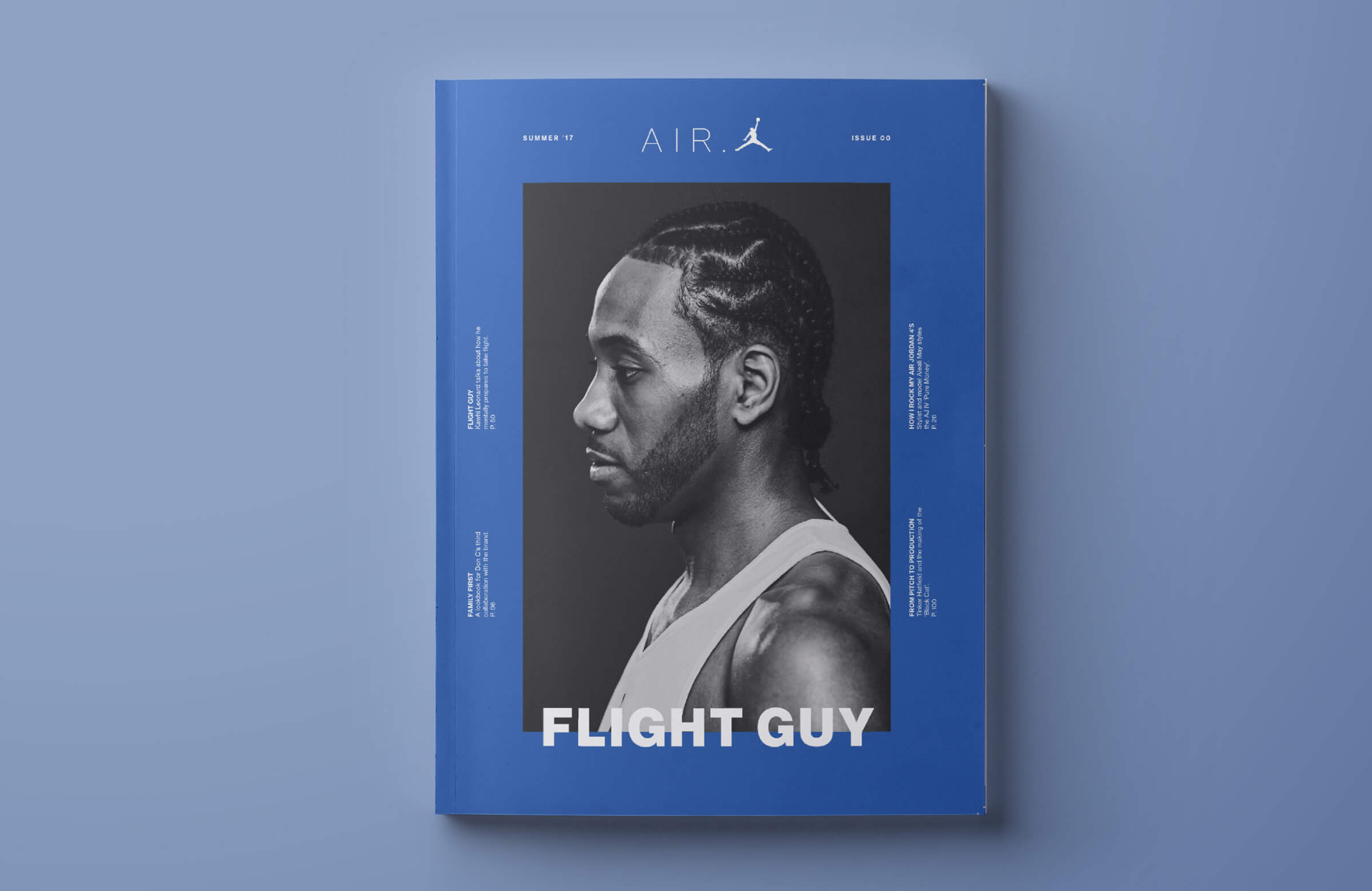 Cover of the Jordan magazine with the title Flight Guy