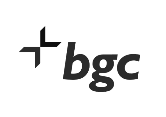 Logo featuring the text "+bgc" in a modern font.