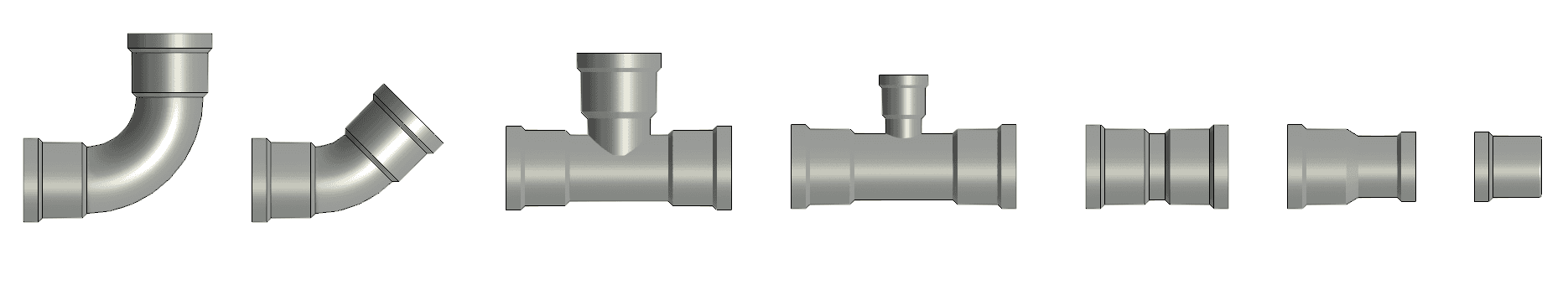 Streamline pipe fittings available in the collection.