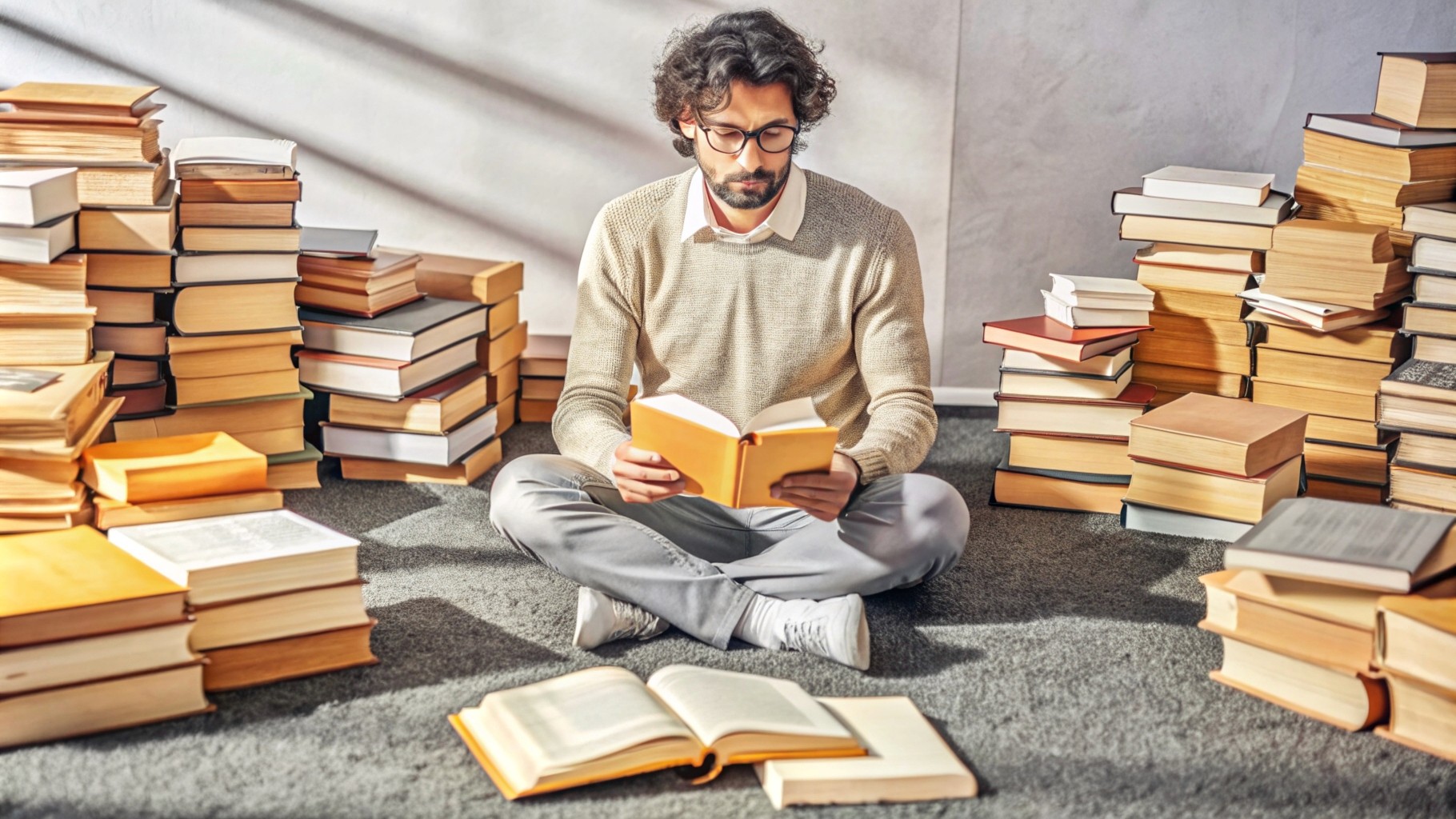 A man reading a book