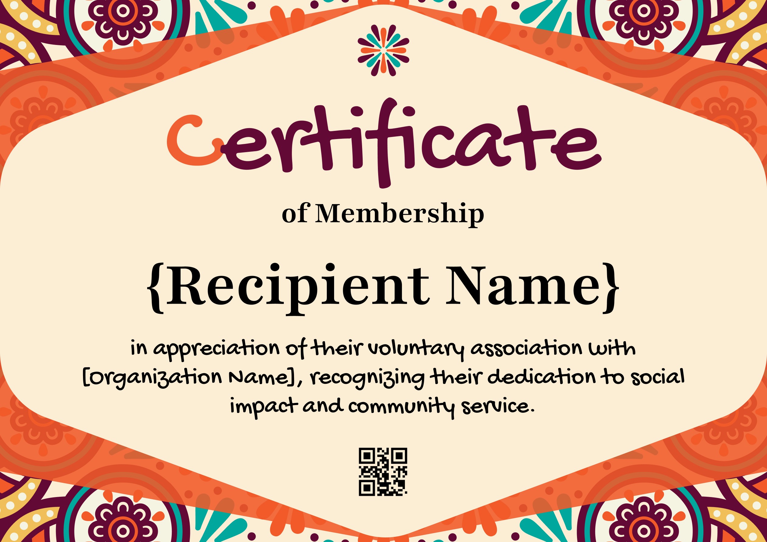 Wauld - Bold and formal volunteering membership certificate template