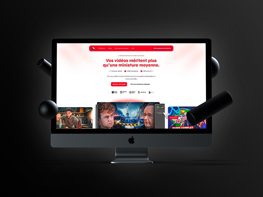 Site web MiniAds pour création de miniatures YouTube, conçu par Keyz Digital.