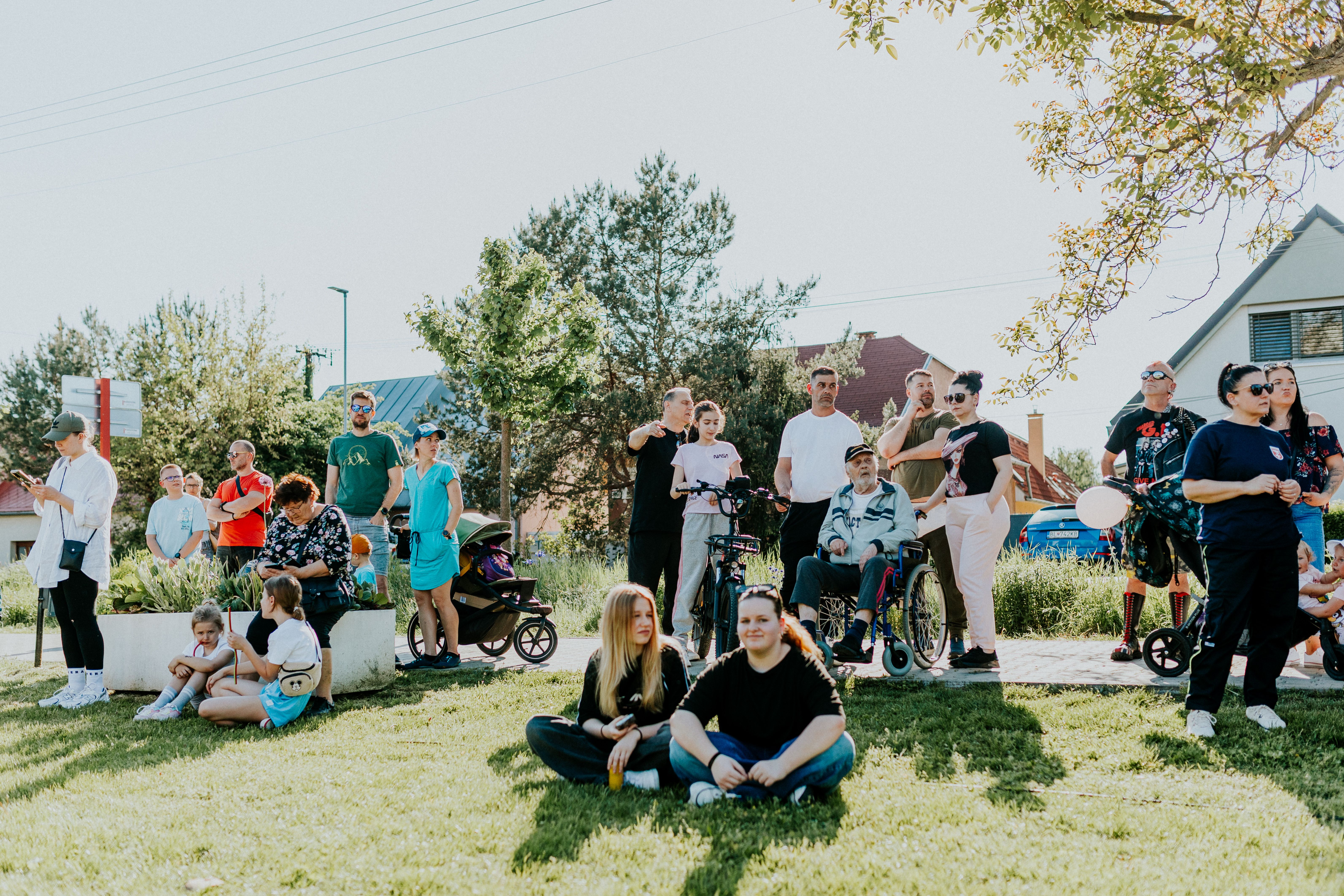 Neighbours gathered at an outdoor event