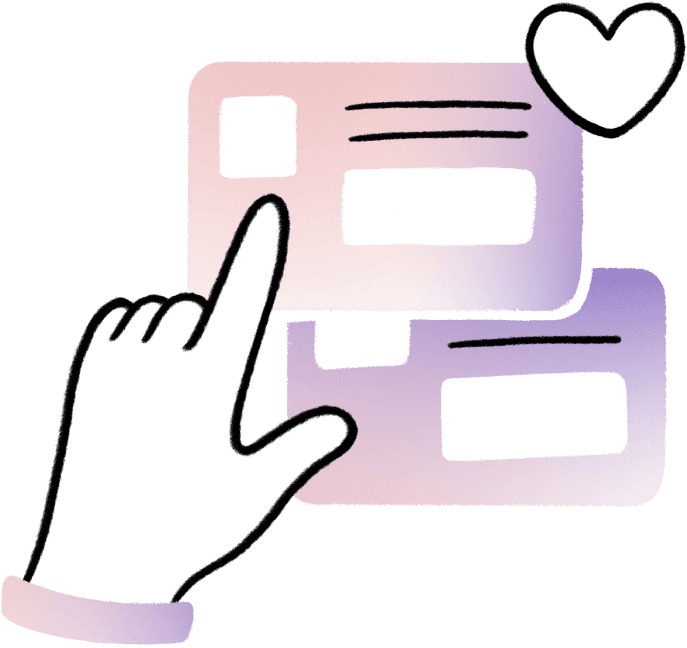 Illustration of job cards, indicating setting preferences.