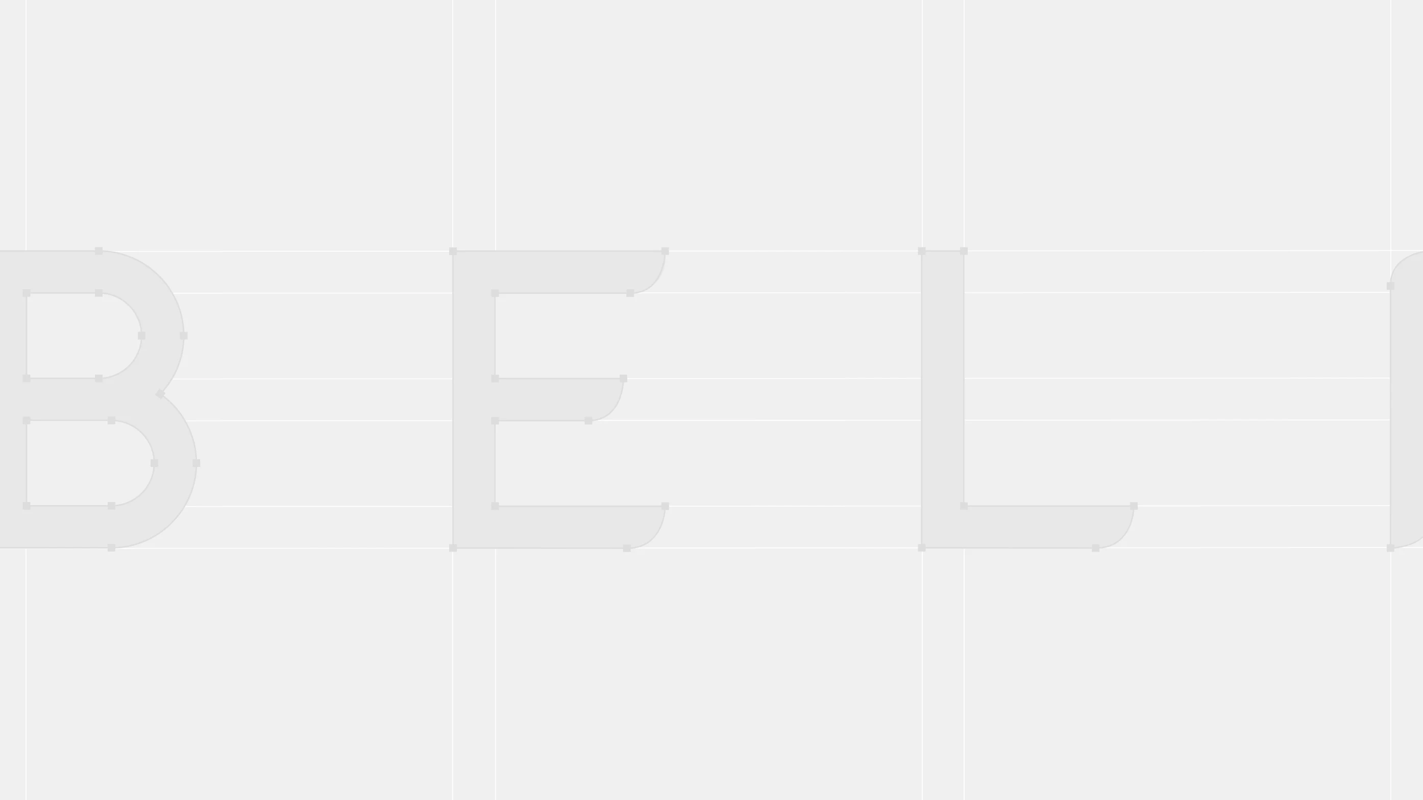 Grid da fonte usada no logo da Belief