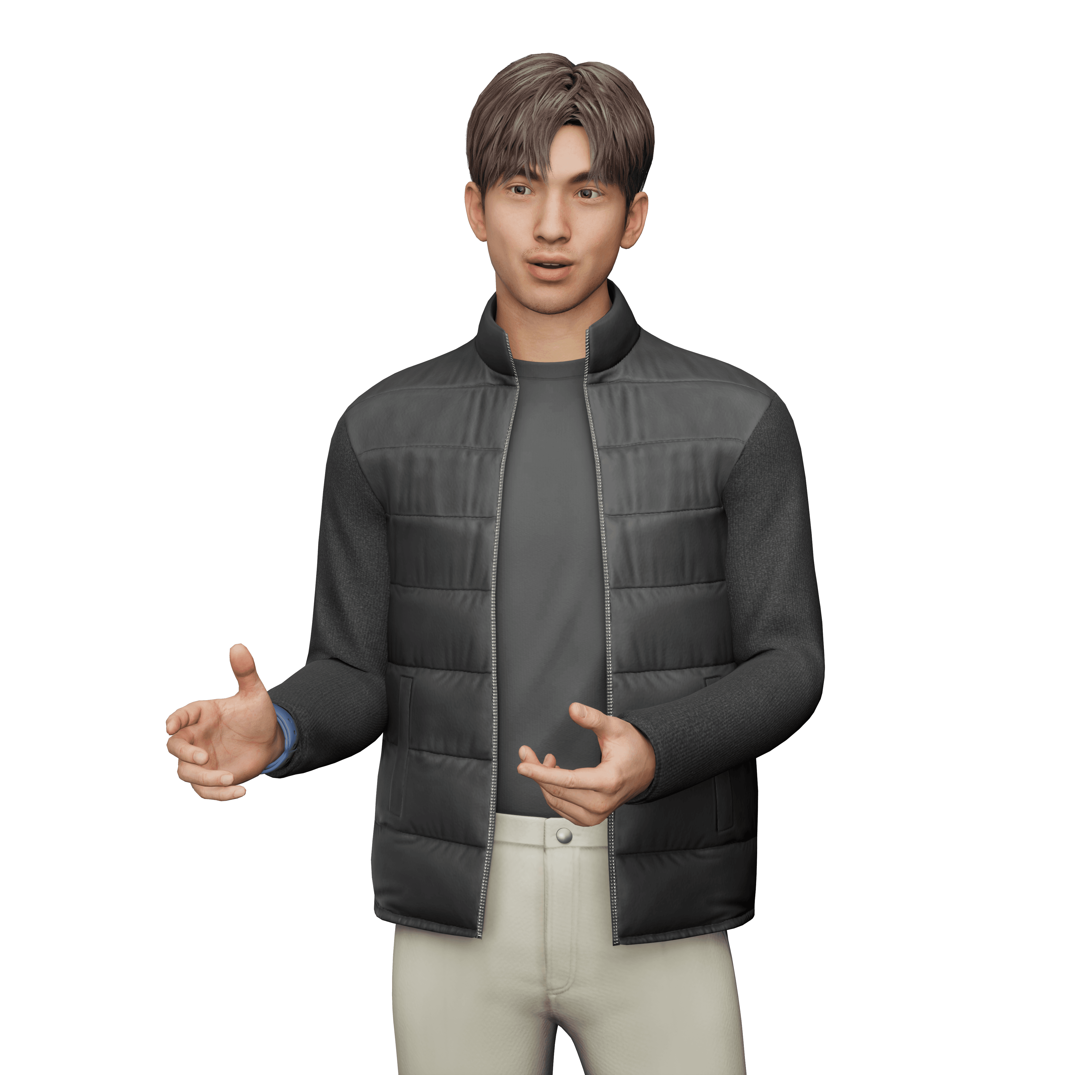 A close-up of Perxona AI’s humanistic avatar, showing realistic facial expressions and emotional nuances.