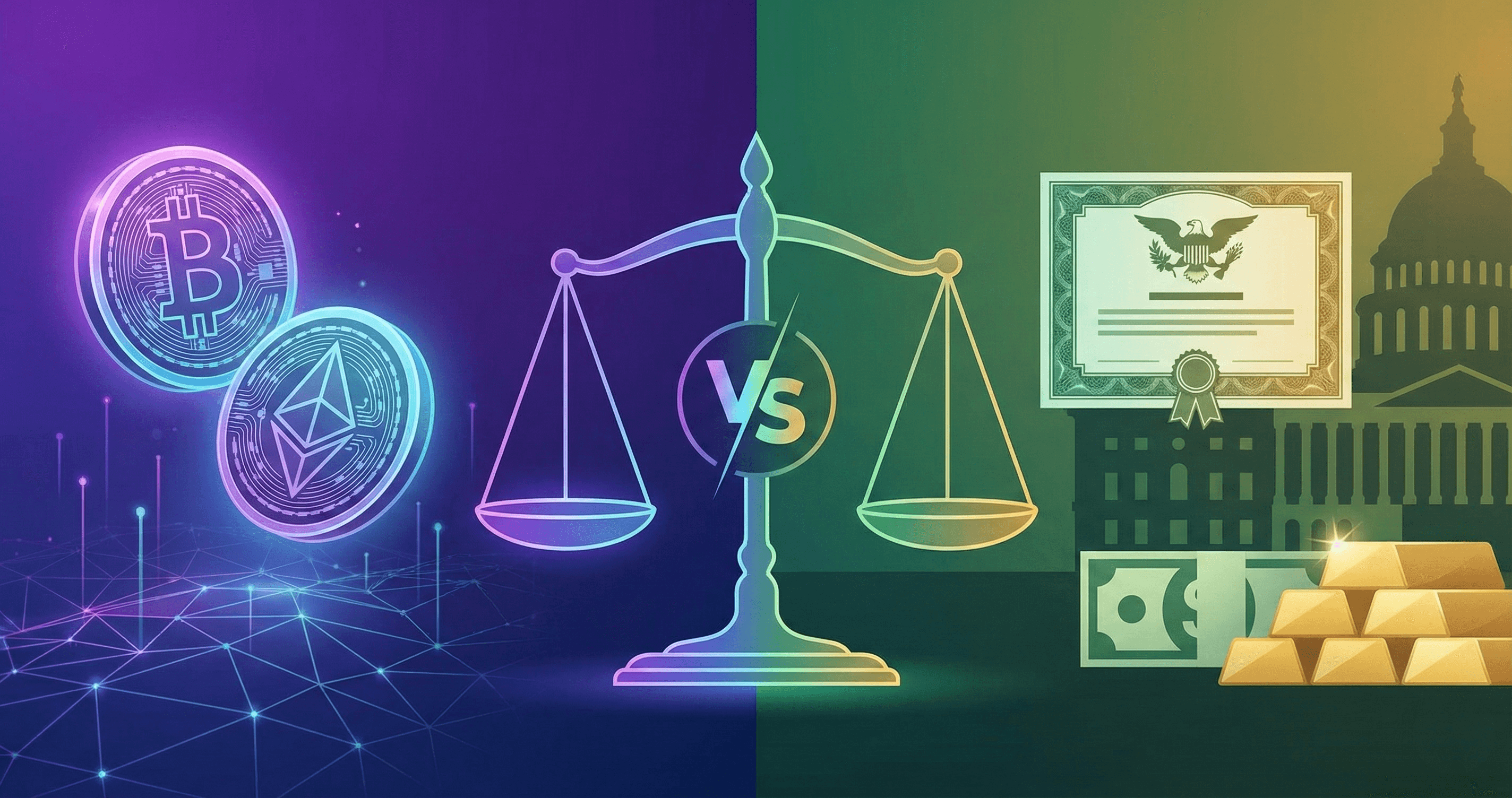 Crypto yields compared to US Treasury yields visualization
