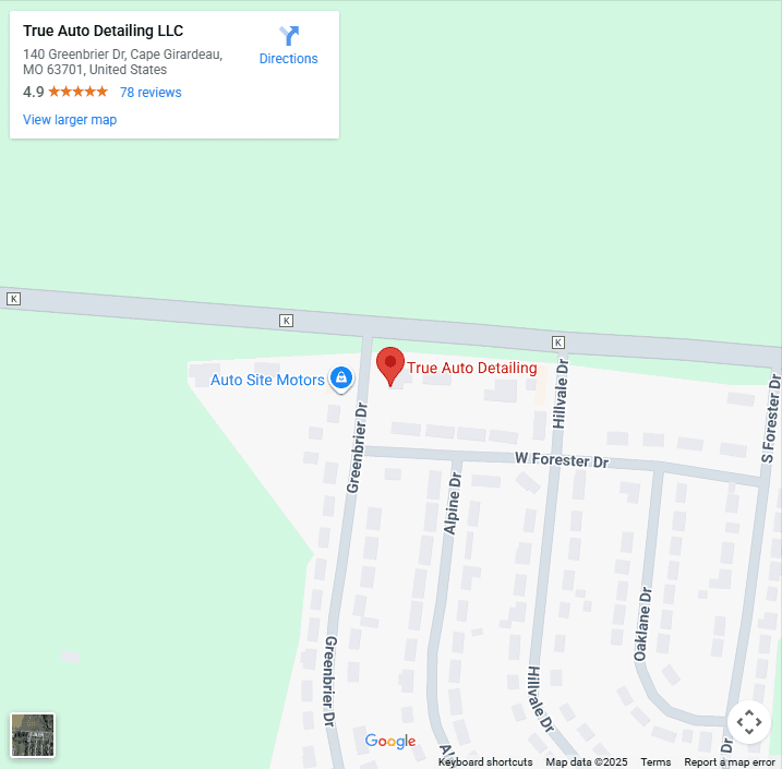 poster map of true auto detailing llc
